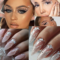 Nouvel ensemble de boîtes d'accessoires pour ongles, 12 compartiments, perles demi-rondes à haute brillance, perles spéciales pour la décoration des ongles