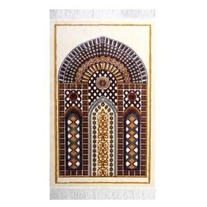 Kervansaray พรมสวดมนต์ตุรกีกำมะหยี่นุ่มหรูหรา1289ออกแบบที่หรูหราไม่ลื่นเทคนิคการถักทออิสลามมุสลิม - Product Image 1