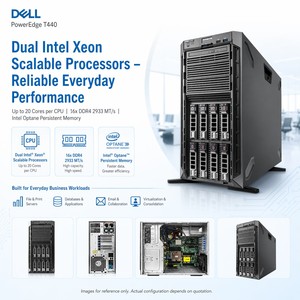 เซิร์ฟเวอร์เวิร์กสเตชัน Dell PowerEdge T440 Xeon Gold 5118 Silver Tower รุ่นขายดี พร้อมซีพียูคู่ Xeon Scalable ระดับองค์กร - Product Image 3