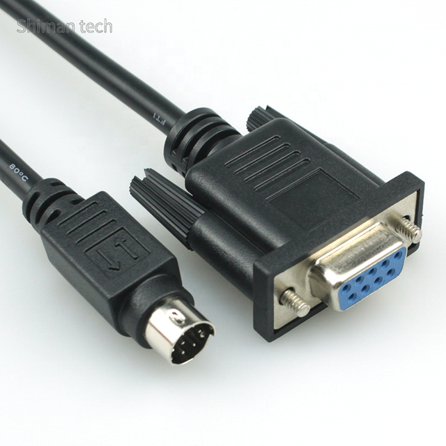 DB9F-MD8M PLC Programming Cable MINI DIN 8 to D Sub Serial Cord