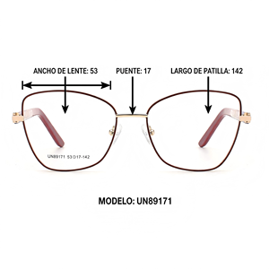 Cancan 89171 Monturas de Gafas de Metal Dorado Ovaladas de Aro Completo para Mujer con Lentes TAC - Diseño Retro Duradero con Varillas Escamosas para Uso Diario - Product Image 3