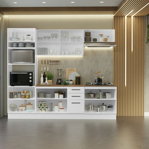 Armoires de cuisine en bois personnalisées, portes en <span class=keywords><strong>verre</strong></span>, charnières, style moderne, ignifuges, écologiques, designs complets de cuisine pour la maison - Product Image 5