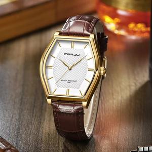 Montre de luxe Drioshipping à mouvement quartz japonais, bracelet en cuir véritable, pour homme, style business décontracté - Product Image 1