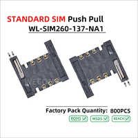 Connecteur de carte SIM WECONN WL-SIM260-137-NA1 6PIN+2 H=2.60mm Push-Pull avec interrupteur de détection, connecteur circulaire personnalisable