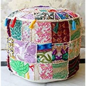 Indian Handmade Multi-Colour Patchwork <b>Pouf</b> Cover Cotton Floor Pillow for Customize Size Available Wholesale Price - Product Image 2