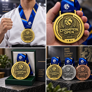 Médailles de compétition sportive personnalisées, médailles de championnat d'arts martiaux, médailles de Jiu Jitsu, médailles or, argent, bronze, OEM, ODM - Product Image 3