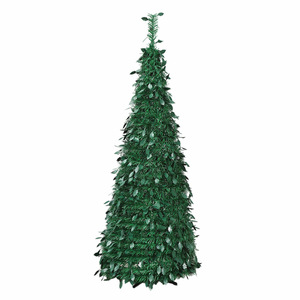 Árbol de Navidad Plegable y Retráctil de PVC Verde, Árbol de Simulación Tipo <span class=keywords><strong>Pagoda</strong></span> Redonda - Product Image 2