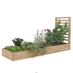 Grande jardinière en bois avec lit de jardin surélevé en treillis <span class=keywords><strong>pour</strong></span> la maison Pots de fleurs et jardinières - Product Image 3