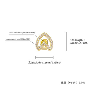 เครื่องประดับรูปหัวใจทำจากทองแดงผสม ดีไซน์เรขาคณิต ประดับด้วยทองและเงิน เหมาะสำหรับงานปาร์ตี้ แฟชั่น และเครื่องประดับเจาะหู - Product Image 4