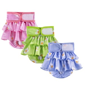 Jupes menstruelles absorbantes et anti-fuites en coton pour animaux de compagnie, culottes de période pour grandes femelles, couches réutilisables et lavables pour chiennes - Product Image 2
