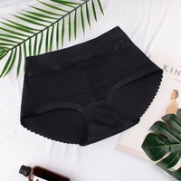 Culottes gainantes en tricot pour femmes, respirantes, avec coussinets de fessier, en nylon antibactérien, à maintien léger de la taille