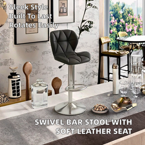 Wholesale Modern Swivel Bar <strong>Stool</strong> with <strong>Gas</strong> Lift <strong>Soft</strong> Synthetic Leather High Counter for Kitchen Hotel or Restaurant Use - Product Image 2