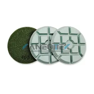 KANEOTEK 7-ステップ3 "レジンボンドダイヤモンドプロフェッショナルホワイトコンクリートフロアポリッシングパッド、コンクリートとストーンフロアの研磨用
