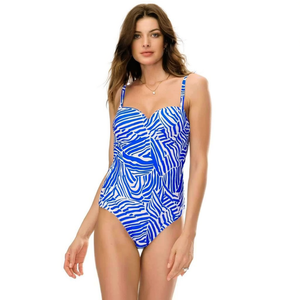 One Piece Swimsuit Tummy Control <b>Conservative</b> Beachwear Monokini Bathing Suit Size 44 46 48 50 52 Navy Blue Wine Red Black - Product Image 2