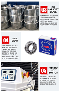 Equipo de panadería de 160kg de capacidad, mezclador en espiral de 250L, mezclador de masa, máquina Digital para hacer <span class=keywords><strong>Pasta</strong></span> de pan <span class=keywords><strong>y</strong></span> <span class=keywords><strong>Pizza</strong></span> para tiendas de alimentos - Product Image 6