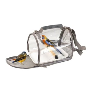 지퍼 잠금식 휴대용 투명 PVC 케이지가 있는 앵무새 여행 가방 (소형 애완동물용) - Product Image 2