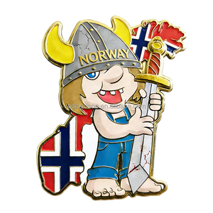 Aimants de réfrigérateur en métal « Trolls du bateau viking norvégien », aimants de réfrigérateur « Trolls nordiques », aimants en métal antique - Product Image 3