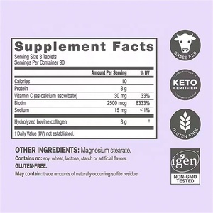 Wholesale Marine <b>Collagen</b> Tablets Vitamin C Biotin for Adult Skin Care Anti-Aging Immune Support Beauty Products Custom Colors - Product Image 3