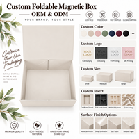 Boîte cadeau rigide en carton pliable personnalisée en gros avec logo en feuille d'argent et fermeture magnétique pour accessoires vestimentaires