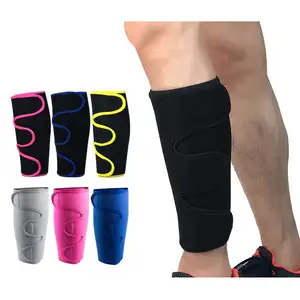 Custom Logo Shin Guards Soccer Elastic Breathable Compression Calf Support For Football Running Adjustable Sports Calf Sleeve