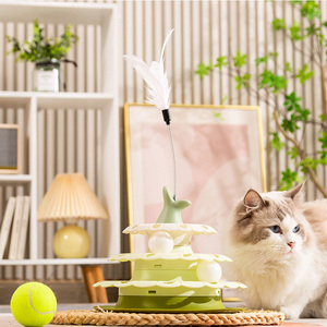 Vente directe usine Jouet interactif multifonctionnel pour chat, plateau tournant à friandises - Product Image 5