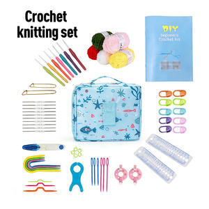 Kit de démarrage au crochet carré, fil de laine doux, crochets à tricoter à la main, accessoires de bricolage, outils de pratique pour débutants, étui de voyage portable - Product Image 6