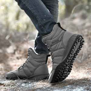 Bottes d'hiver pour hommes, hauteur cheville, imperméables, chaudes, doublées de fourrure, tige synthétique, semelle extérieure en caoutchouc, semelle intermédiaire en EVA, bout rond - Product Image 3