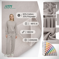 Kain French Terry Tebal 430GSM Campuran Katun CVC untuk Hoodie Sweatshirt Rajutan Kasar dengan Lapisan Sherpa