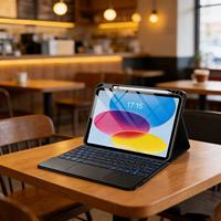 Étui à rabat Laudtec en TPU avec pavé tactile et clavier magique pour iPad 10,9 pouces, vente en gros OEM/ODM/marque privée