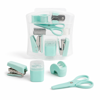 Ensemble de papeterie miniature personnalisé avec logo, kit de fournitures de bureau et scolaires portable avec agrafeuse, ciseaux, ruban adhésif pour étudiants, cadeau d'affaires