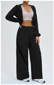 Ensemble pantalon et sweat-shirt à taille haute, léger, respirant, écologique, avec taille élastique, confort surdimensionné pour le cyclisme et la randonnée - Product Image 6