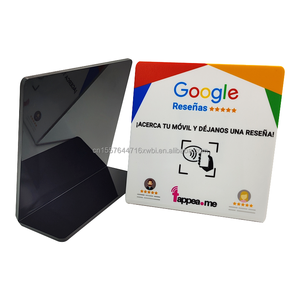 NFC Google Review Stand 13.56MHz Iso 14443A การพิมพ์โลโก้ที่กำหนดเอง Google Review NFC อะ<span class=keywords><strong>ค</strong></span>ริลิ<span class=keywords><strong>ค</strong></span>ห้าดาว - Product Image 3
