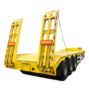 Semirremolque de Plataforma Baja Ajustable de 3 Ejes, Diseño de Plataforma Baja para Transporte Cómodo de Mercancías Grandes, Apto para Varios Tamaños - Product Image 1