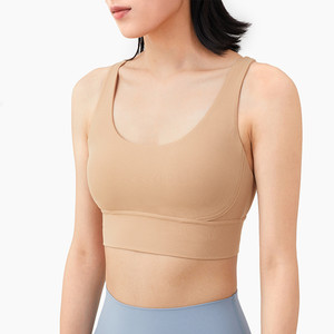 Soutien-gorge de sport à dos croisé à impact élevé pour femmes soutien-gorge de course rembourré avec haut d'entraînement antichoc conception respirante et dos nu - Product Image 2