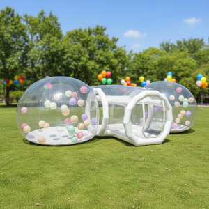 Burbujas Inflables Gigantes Dobles Casa de Burbujas Globos para Niños Tienda de Campaña Domo Inflable Doble Transparente para Fiesta - Product Image 1