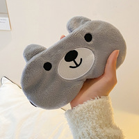 Masque pour les yeux en peluche de dessin animé mignon pour femmes aide au sommeil avec oreilles pressantes aide à la relaxation et au soulagement de la fatigue oculaire