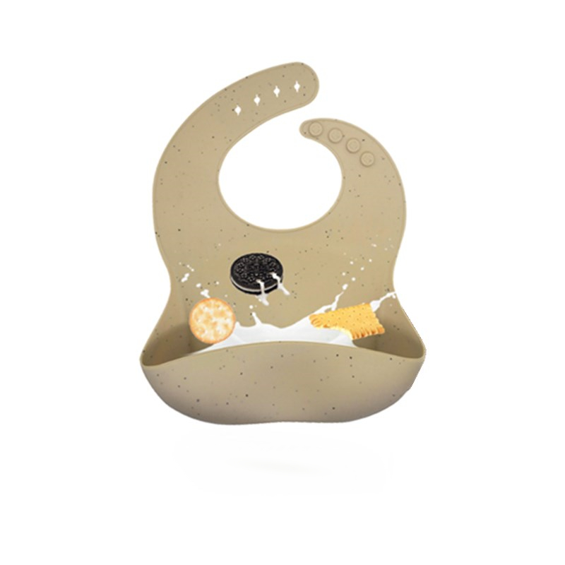 Оптовая Продажа BPA бесплатно Водонепроницаемый силиконовые крапинку детские нагрудники с catcher