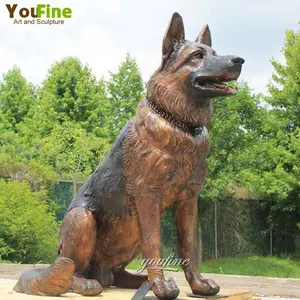 Batı bronz sanat alman çoban köpek heykeli