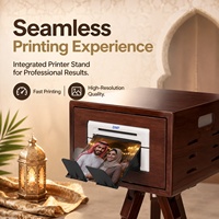 Écran tactile 14 pouces, machine à lumière annulaire 60W, coque de photomaton en bois pour mariage avec support d'imprimante