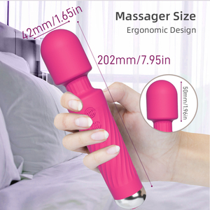 Massaggiatore Elettrico Portatile a Bacchetta, Vibratore Ricaricabile USB, 8 Velocità, 20 Vibrazioni, Impermeabile, Giocattolo Sessuale Femminile, Massaggiatore Personale - Product Image 4
