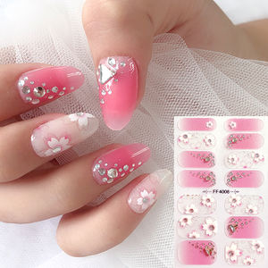 TIEBEAUTY - Pegatinas de Uñas 3D Personalizadas de Cobertura Total, Resistentes al Agua, Estilo Japonés, con Pedrería, Metálicas, de Plástico y Gel, No Tóxicas - Product Image 1