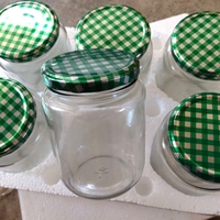 Pot en verre de miel de dessert de cornichon de mise en conserve vide avec la boîte de la mousse EPE
