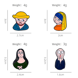 Badge en métal KingTai Comic <span class=keywords><strong>Mona</strong></span> Lisa, plaqué or antique, impression numérique, personnalisé, pour fille tendance, au style original et de renommée mondiale - Product Image 6