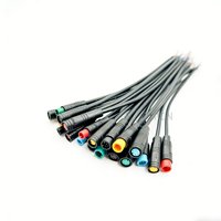 موصل ذكر وأنثى مقاوم للماء IP65/IP67 مع كابل PVC أسود بـ 2/3/4/5 أسنان للدراجات الكهربائية والسكوتر والمحركات ونظام الإضاءة
