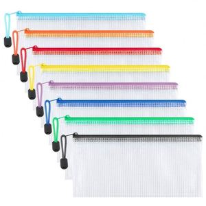 Clear Nylon Zipper <b>File</b> Organizer A4 - Water Resistant PVC Mesh Document Pouch for School Office Business Travel - Product Image 1