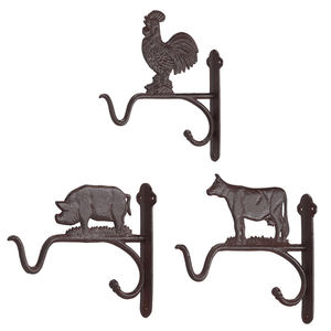 تصميم Esschert تقليد قديم حيوانات المزرعة خنزير الديك خنزير الزهر هوك حديقة لتزيين الحديقة - Product Image 3