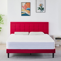 Möbel Schlafzimmer Modern Günstige Red Wood Luxus Soft Tufted Metal Einfache Betten