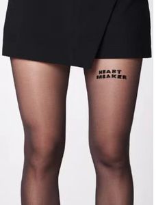 G CC BA Nuevo diseño Logotipo <span class=keywords><strong>de</strong></span> la marca Burn-out Flocado Letra completa Medias <span class=keywords><strong>de</strong></span> marca grande Legging negro transparente Medias diseñadas - Product Image 3