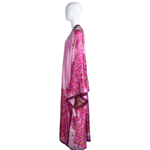 Ensemble de détente imprimé animalier haut de gamme : Robe, cardigan et châle en satin doux, légers avec protection solaire pour les fêtes printemps-été - Product Image 4