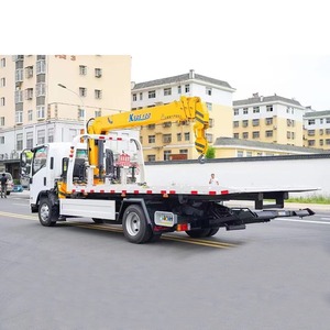5 Ton Flatbed <b>Wrecker</b> with Telescopic Crane One-<b>Towing</b>-Two Crane <b>Wrecker</b> Hydraulic Recovery <b>Wrecker</b> Road Rescue <b>Truck</b> - Product Image 2
